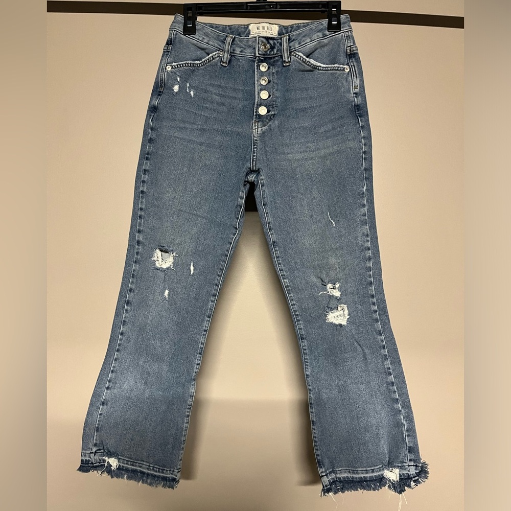 We The Free Dylan High Rise Distressed Cropped Jeans